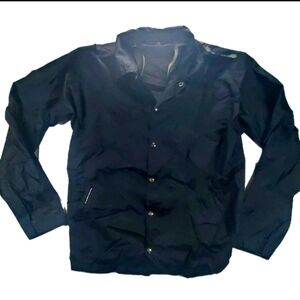 Vintage Volcom Windbreaker Jacket Men's Large Black Back Logo Pockets Soft Shell